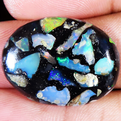 #ad 11.35 CT Fire Ethiopian Australian Opal Composite Opal 19x25x4 mm Gemstones $26.69