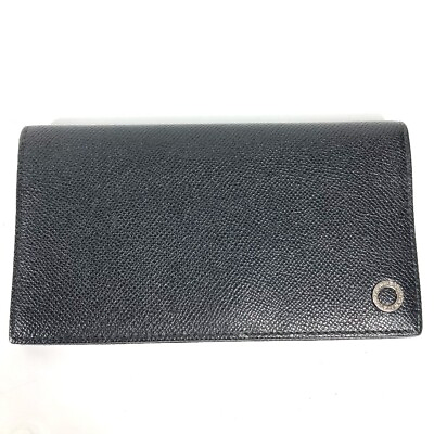 #ad BVLGARI Long wallet Bulgari Bulgari Two fold Long Wallet Leather Black $390.00
