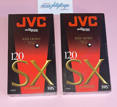 #ad Lot Of 2 Vtg JVC VHS Tapes T 120 SX High Performance Blank NEW NOS Sealed $6.99