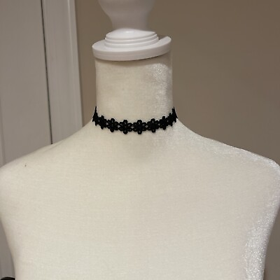 #ad Black Retro Gothic Lolita Style Lace Flower Collar Choker Necklace $10.00