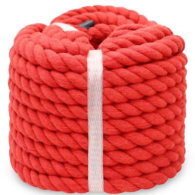 #ad Twisted Cotton Rope 1 2 inch x 50 feet Soft Red Rope for Crafts Baskets Plant... $24.61