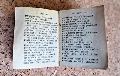 #ad Dictionary Antiquarian Book Collectible Ephemera Vintage Paper Miniature $12.00