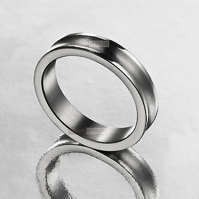 #ad silver ring little finger womens girls miss stainless steel us 4 slim elegant AU $15.99