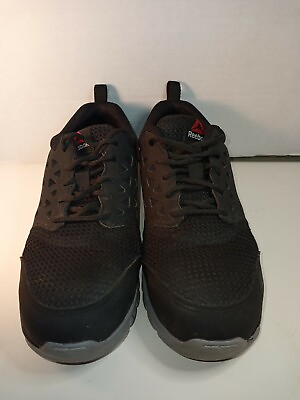 #ad Reebok Men 5.5 Women 7.5 Alloy Toe Black Sneakers Classic Shoes F2413 11 $30.00