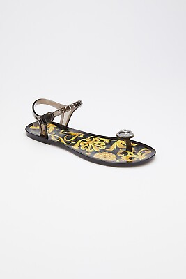 #ad StyleNAttitude Crystal Swarovski Sandals Black Size 37 US 6 6 1 2 Menghi $140.00