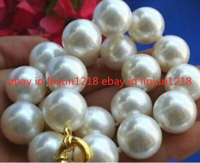 #ad 8mm 10mm 12mm 14mm 16mm 18mm 20mm White South Sea Shell Pearl Necklace 18#x27;#x27; AAA $4.64
