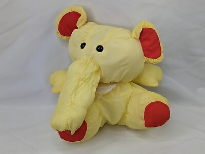 #ad Yellow Elephant Plush Nylon 11 Inch Bib Stuffed Animal Toy $39.56