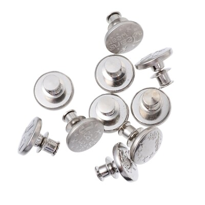 #ad 10 Pcs Waist Buttons Adjustable Pants Tack Jean Stud Suite Metal Denim Belt $8.29