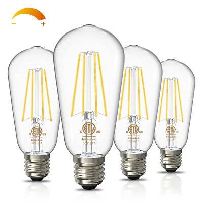 #ad Dimmable E26 Edison Bulbs 60 Watt LED Equivalent Vintage Style Antique Light... $18.64