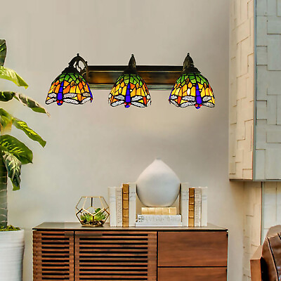 #ad Victorian Wall Sconce Modern Tiffany Stained Glass Shade Light Wall Mount Lamp $90.77
