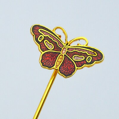 #ad ENAMELED BUTTERFLY INSECT STICK PIN BROOCH $8.49