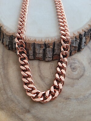 #ad Pure Solid Copper Cuban Chain Necklace Curb Link Rider Arthritis 24quot; Necklace $26.95