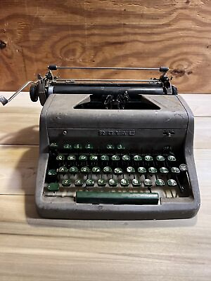 #ad Vintage 1955 Royal Senior Companion Typewriter W Hard Case Read Description $179.99