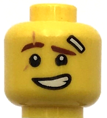 #ad Lego New Yellow Minifigure Head Dual Sided Reddish Brown Eyebrows $1.49