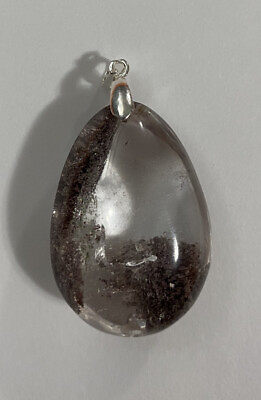 #ad Deco Pendant Natural Moss Quartz Crystal Picture 925 Sterling Silver Bale 1.5quot; T $17.97