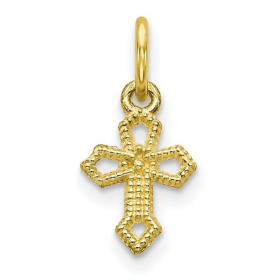 #ad 10k Yellow Gold Cross Charm Pendant $37.99
