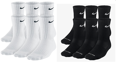 #ad Nike Everyday Plus Cushioned Training Socks 1 2 3 OR 6 PAIRS WHITE OR BLACK $10.99