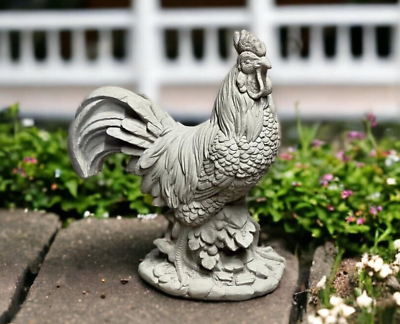 #ad Concrete Rooster Yard Statue Outdoor Chicken Sculpture Farm Animal Decor 14quot; $119.00