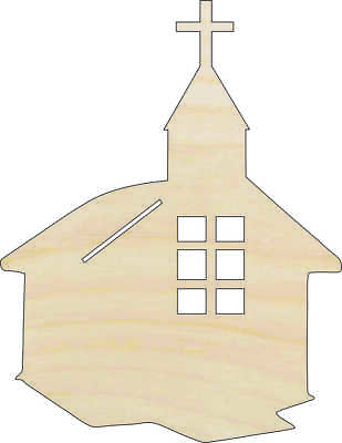 #ad Church Laser Cut Out Unfinished Wood Craft Shape REL66 $59.94