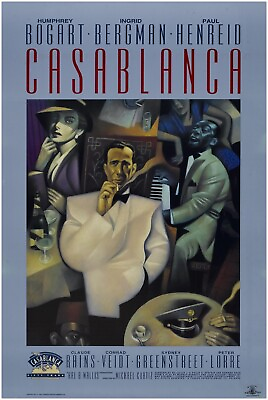 #ad Casablanca Vintage Movie Poster Humphrey Bogart 50TH Anniversary $12.99