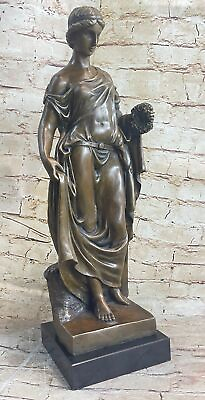 #ad 53 CM Western Art Deco Pure Bronze Women Young Girl Fair Maiden Sculpture Sale $314.65