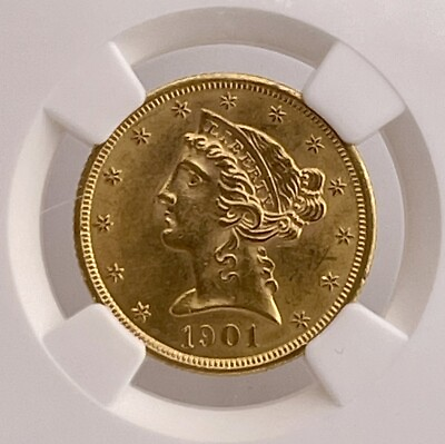 #ad 1901 S $5 Liberty Head Gold Half Eagle NGC MS63 $799.00