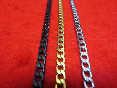 #ad 16quot; 48quot; Men Stainless Steel Gold Silver Black Plated 5mm Curb Cuban Chain $8.15