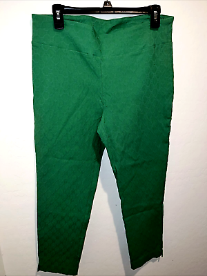 #ad Jules amp; Leopold Green Embossed Cropped Pants Size XL 34quot; waist $14.63