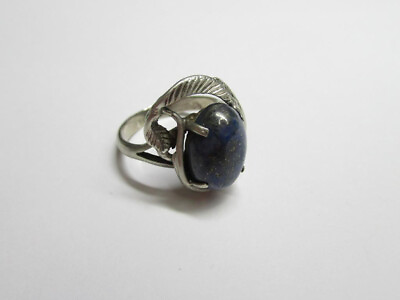 #ad Rare Vintage Russian Ring Soviet Sterling Silver 916 Lapis Lazuli Size 7 USSR $89.99
