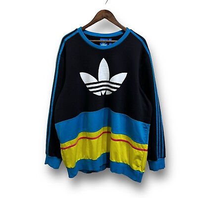 #ad Adidas Originals Men#x27;s C90 Multi Color Striped Sweater Size 3XL 28 x 30 *Rare* $65.46