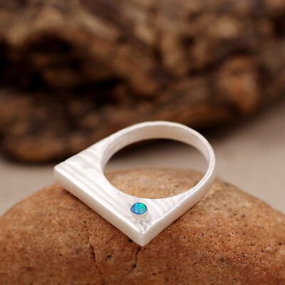 #ad Doublet opal Ring Size 7 Solid 925 Silver Sterling Jewelry Silver Band Ring $35.49