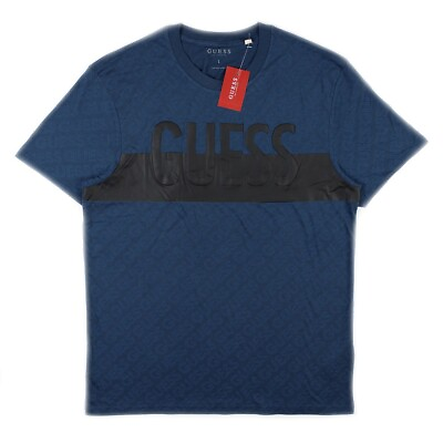 #ad Guess Black Graphic Logo Horizontal Short SleeveT Shirt Blue T3BI41KBIV0 $25.99