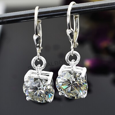 #ad Gorgeous 6.30 Ct Round Brilliant Cut White Diamond Dangler Earring 925 Silver $60.00