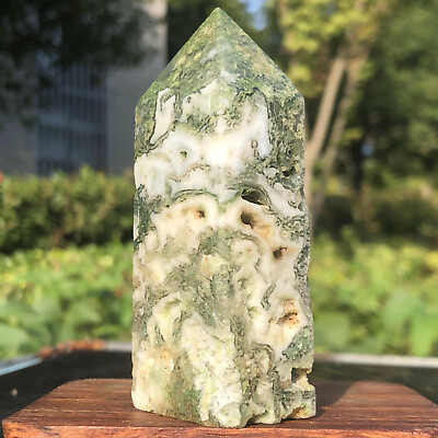 #ad 118g Natural water grass agate column Obelisk quartz crystal sample colum $20.00