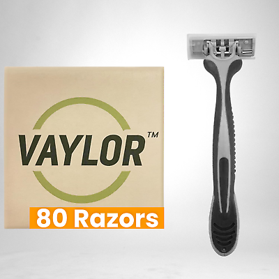 #ad #ad Vaylor Disposable Razors for Men 3 Blade 80 Pack Smooth Shave Sensitive Skin $31.90