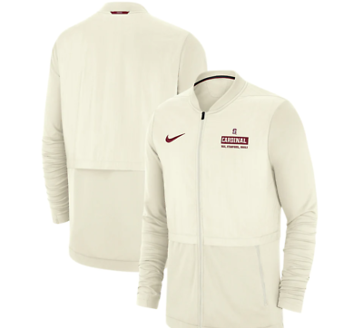 #ad Stanford Cardinals Men#x27;s Nike Cream Sideline Elite Hybrid Rivalry Jacket NEW $32.49