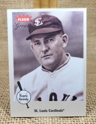 #ad 2002 Fleer Great of the Game Rogers Hornsby Baseball Card #23 Cardnals A4 $0.99
