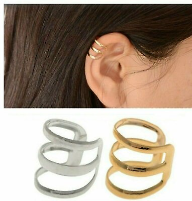 #ad Ear Cuff Wrap Earrings No Piercing Clip On Ear Clips 2 Colors US SELLER $4.89
