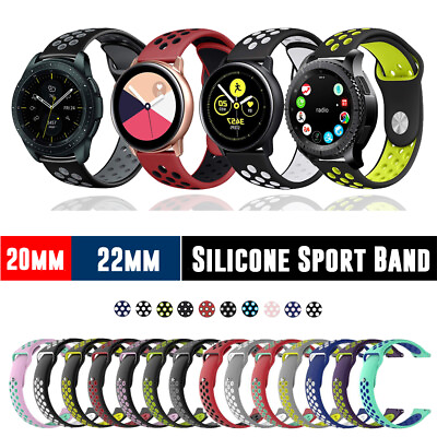 #ad For Samsung Galaxy Watch 3 4 5 6 Active 2 S3 Silicone Band Sport Strap 20mm 22mm $3.89