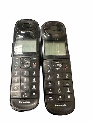 #ad 2 Panasonic KX TGLA40 Cordless Black Phone Handsets $22.50