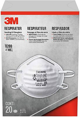 #ad 3M 8200HB3 A Sanding and Fiberglass face mask Respirator 20 Pack $14.99