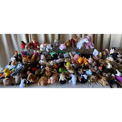 #ad LOT: Over 100 Ty Beanie Babies $374.88