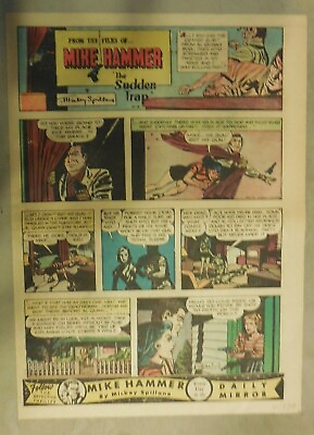 #ad Mike Hammer Sunday Page by Mickey Spillane from 10 18 1953 Tabloid Page Size $10.00