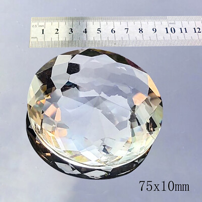#ad Suncatcher 75MM Clear Round Pattern Crystal Prism Hanging Chandelier Pendant $10.50