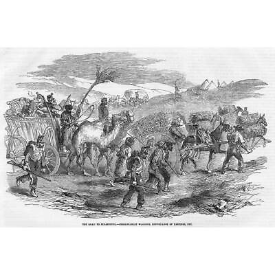 #ad CRIMEAN WAR Commissariat Wagons on the Road to Sebastopol Antique Print 1854 GBP 9.99