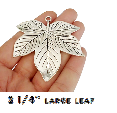 #ad LARGE LEAF TREE AUTUMN Pendant On 20quot; 925 Sterling Silver Necklace Gold Gift $19.89