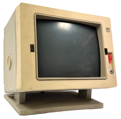 #ad Vintage IBM 3180 W1660 15quot; Adjustable Stand Terminal CRT Monitor No Key $134.99