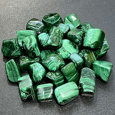 #ad Malachite Tumbled 3 Pcs Polished Natural Gemstones Healing Crystals And Stones $12.98