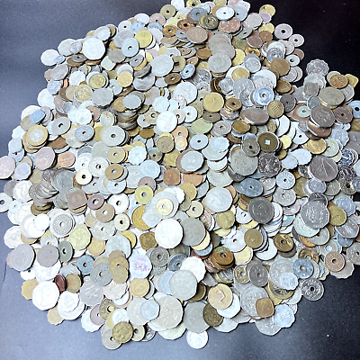 #ad Collection of 1LB Coins with Unusual Shapes: Square Holed and Diamond coins $55.00