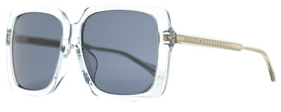 #ad GUCCI GG0567SA 003 Women#x27;s Square Designer Sunglasses Sky Crystal Gold Blue 58mm $300.85